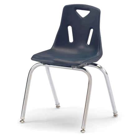 Berries® Plastic Chairs with Chrome Legs, Navy, 18"