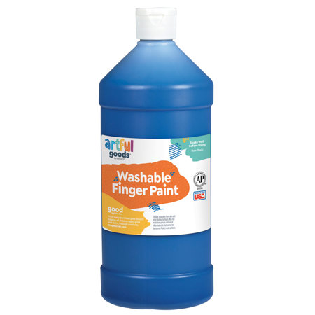 Artful Goods® Washable Finger Paint, Quart - Blue