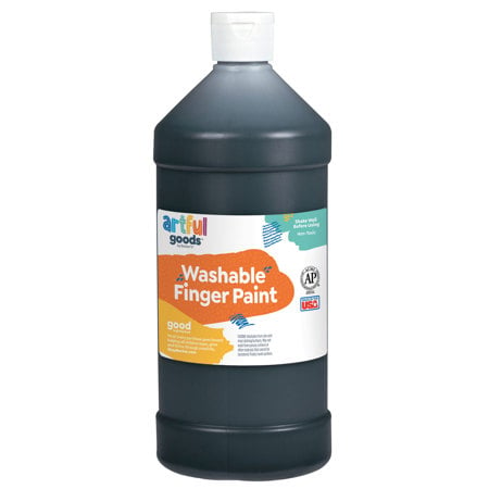 Artful Goods® Washable Finger Paint, Quart - Black
