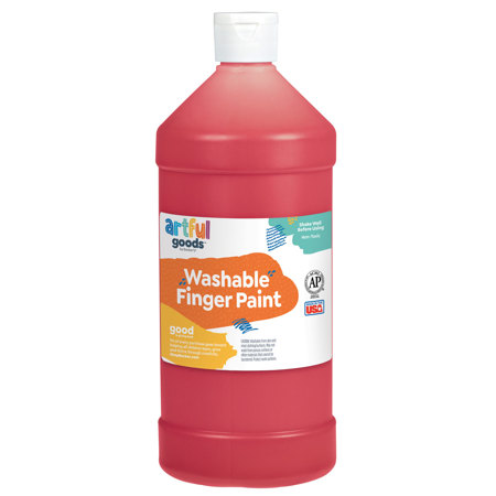 Artful Goods® Washable Finger Paint, Quart - Red