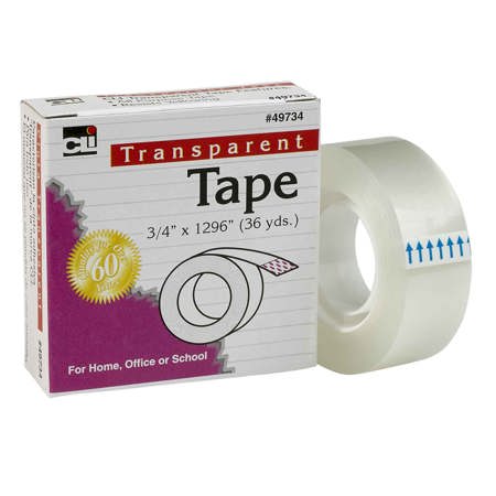 Transparent Tape, ½"W, Single Roll