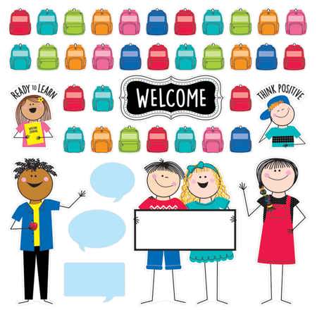 Stick Kids All Are Welcome Bulletin Board Set