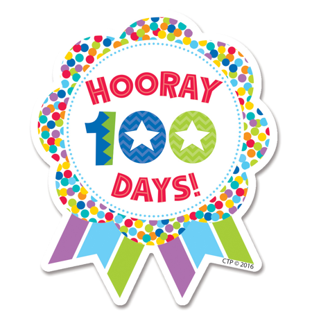 Hooray 100 Days! Ribbon Reward Badge