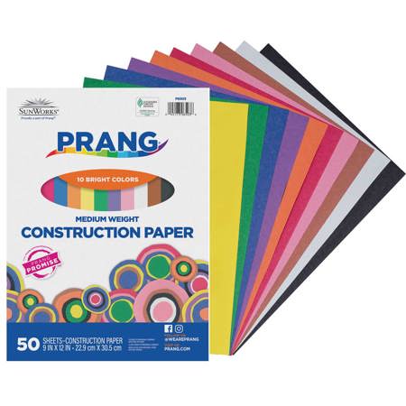 Prang® Prang® Sunworks® Construction Paper, 9" x 12", Assorted