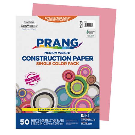 Prang® Prang® Sunworks® Construction Paper, 9" x 12", Pink