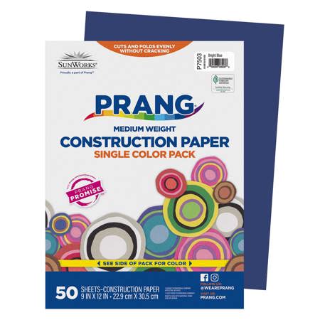 Prang® Prang® Sunworks® Construction Paper, 9" x 12", Bright Blue