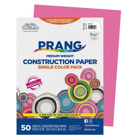 Prang® Prang® Sunworks® Construction Paper, 9" x 12", Hot Pink