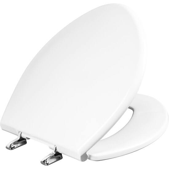 White for sale online Bemis 1000CP000 Plastic Paramount Elongated Toilet Seat Chrome Hinges 