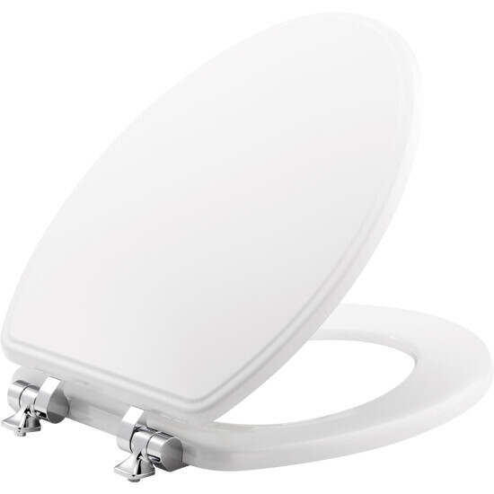 MAYFAIR Toilet Seat will Slow Close ROUND Durable Enameled Wood 48SLOWA 346 Bemis Manufacturing Never Loosen and Easily Remove Biscuit/Linen 