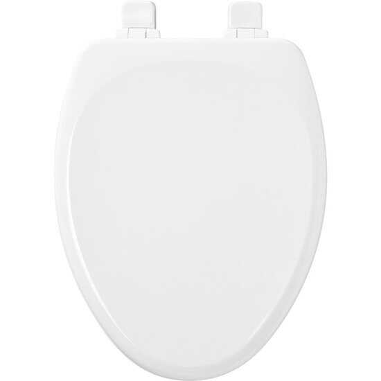 MAYFAIR 1843SLOW 000 Lannon Toilet Seat will Slow Close and Never Loosen ELONGATED Durable Enameled Wood White