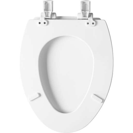 Premium Hinge 1 Pack Elongated Bone Removable Enameled Wood Toilet Seat that will Never Loosen Mayfair 1847SLOW 006 Kendall Slow-Close