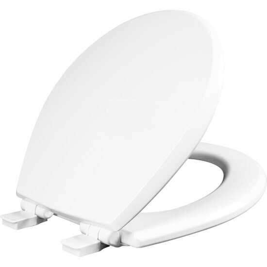 BEMIS Adjustable Slow Close Never Loosens Round Closed Front Toilet Seat in White