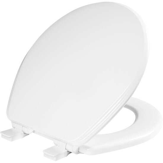 Quick Clean Slow-Close Premium Round Toilet Seat with Cover White 