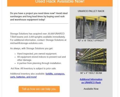 used rack available now flyer