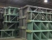 green and gray pallet rack
