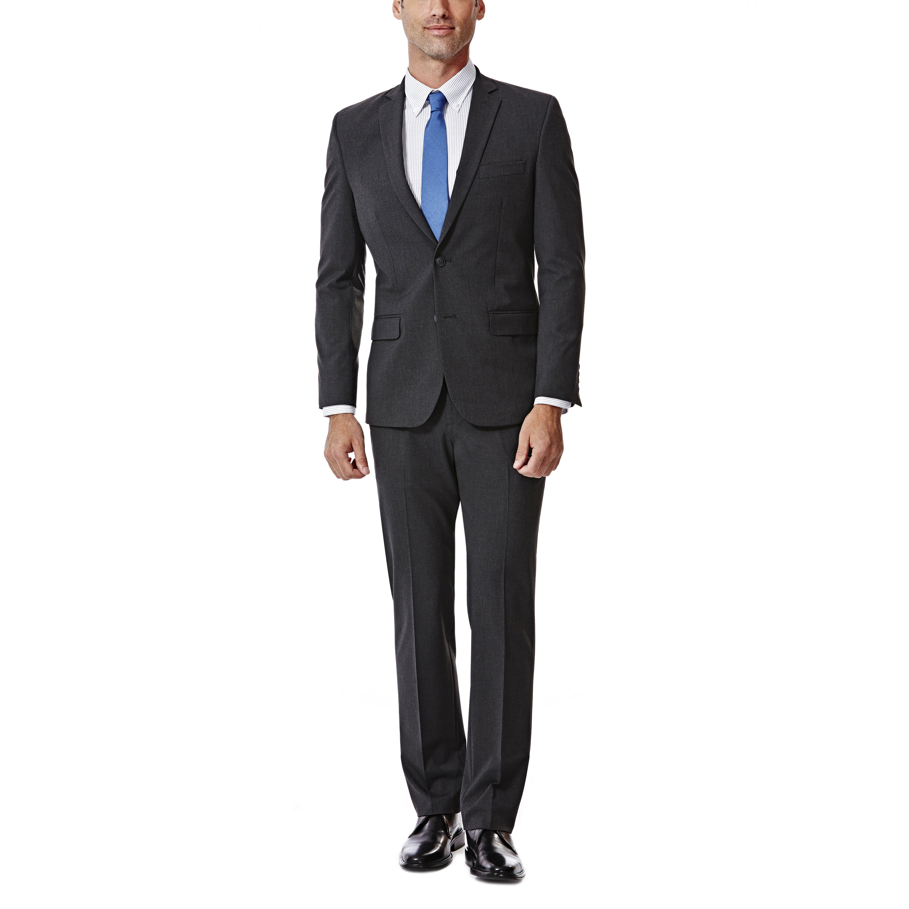 Haggar Mens Solid Gab 4-Way Stretch Slim Fit Suit Separate Pant J.M 