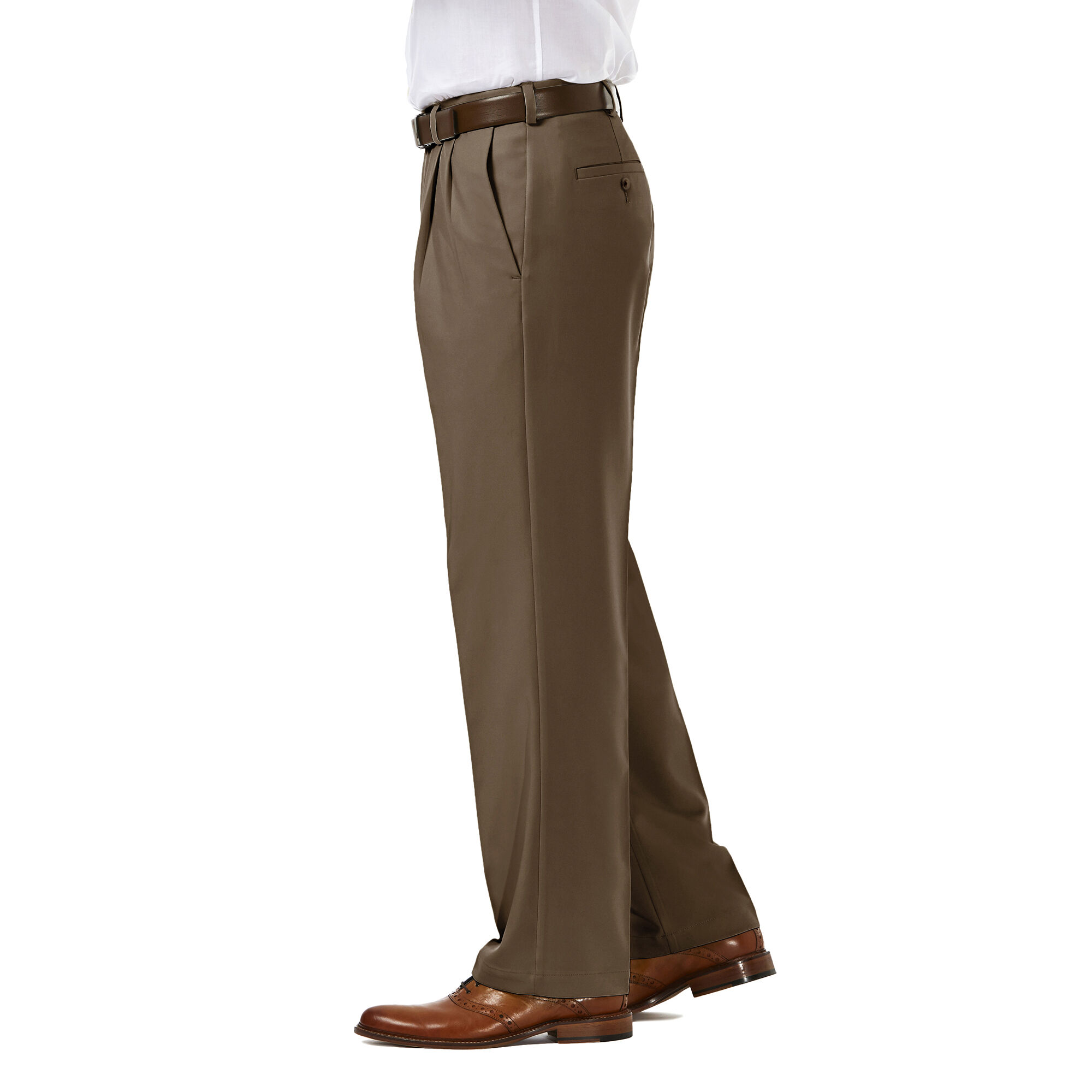 Haggar Cool 18 PRO Classic-Fit Wrinkle-Free Pleated Expandable Waist Pants 