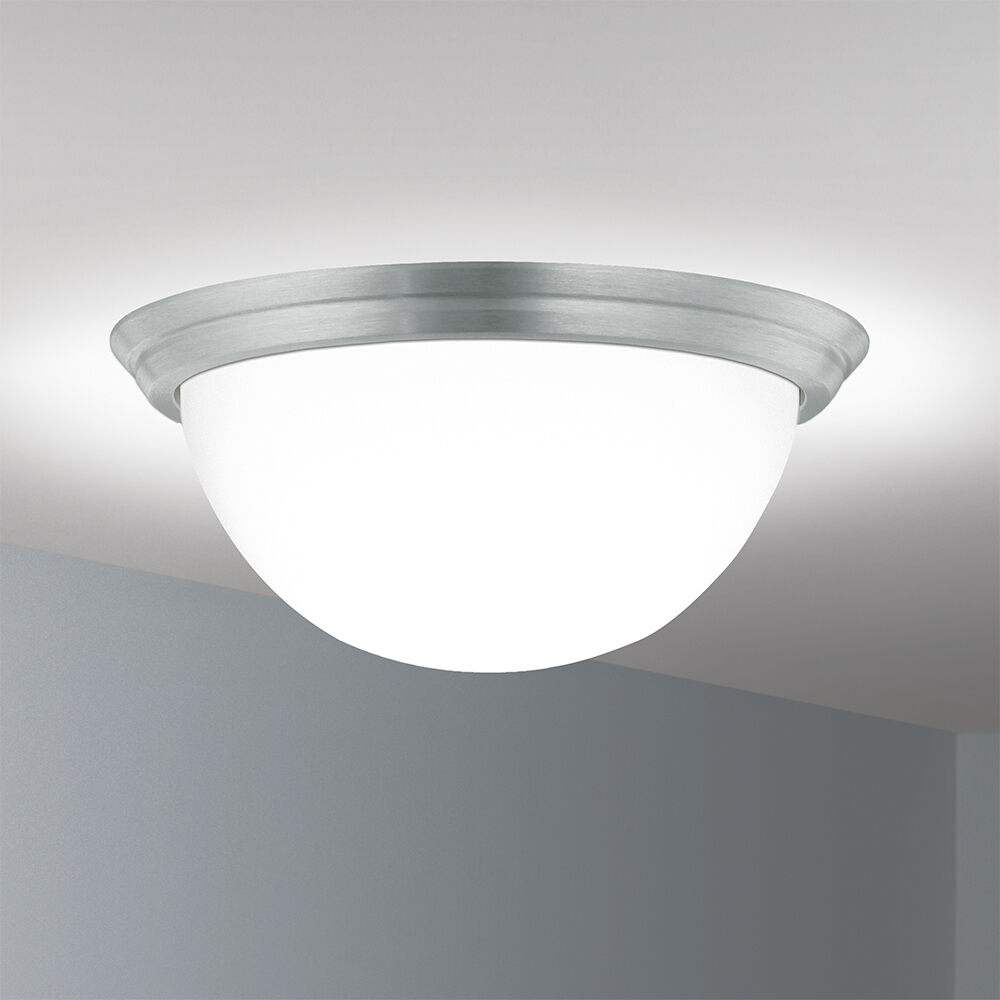 A ceiling-mounted bowl fixture with a deep luminous bowl
