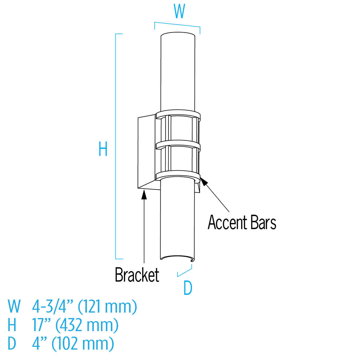 ISO drawing and dimensions for Mini Colonnade CB5114