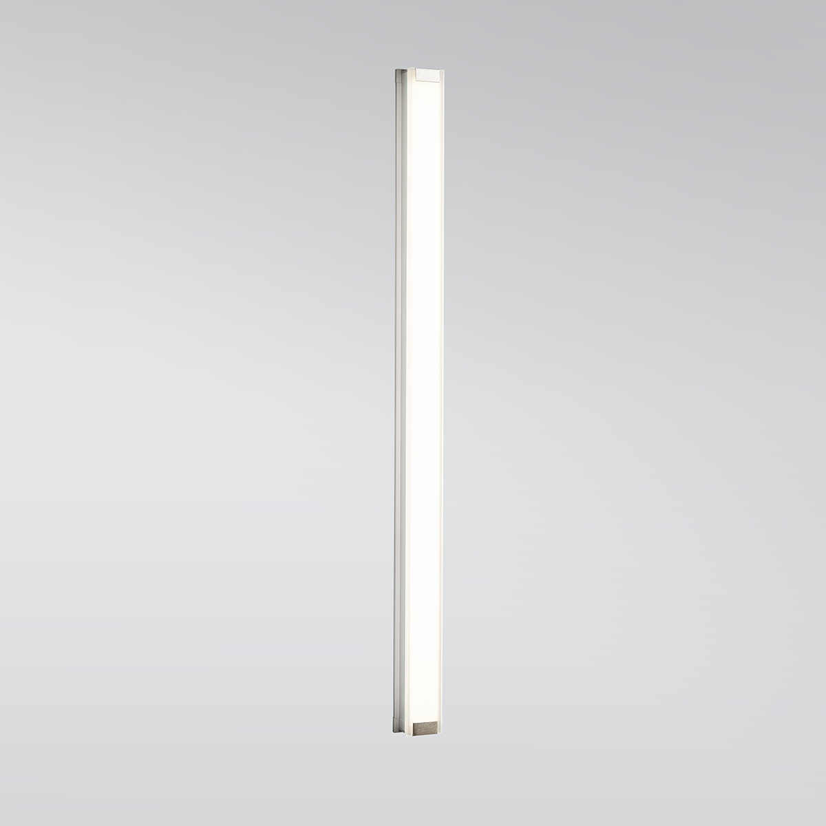 A flat linear wall sconce with a thin, luminous body 