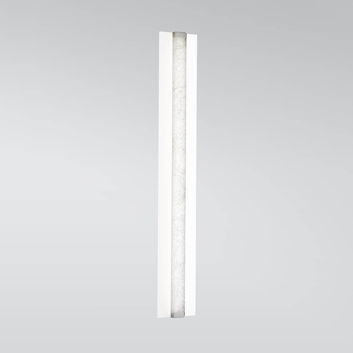 A flat linear wall sconce with a thin, luminous body 