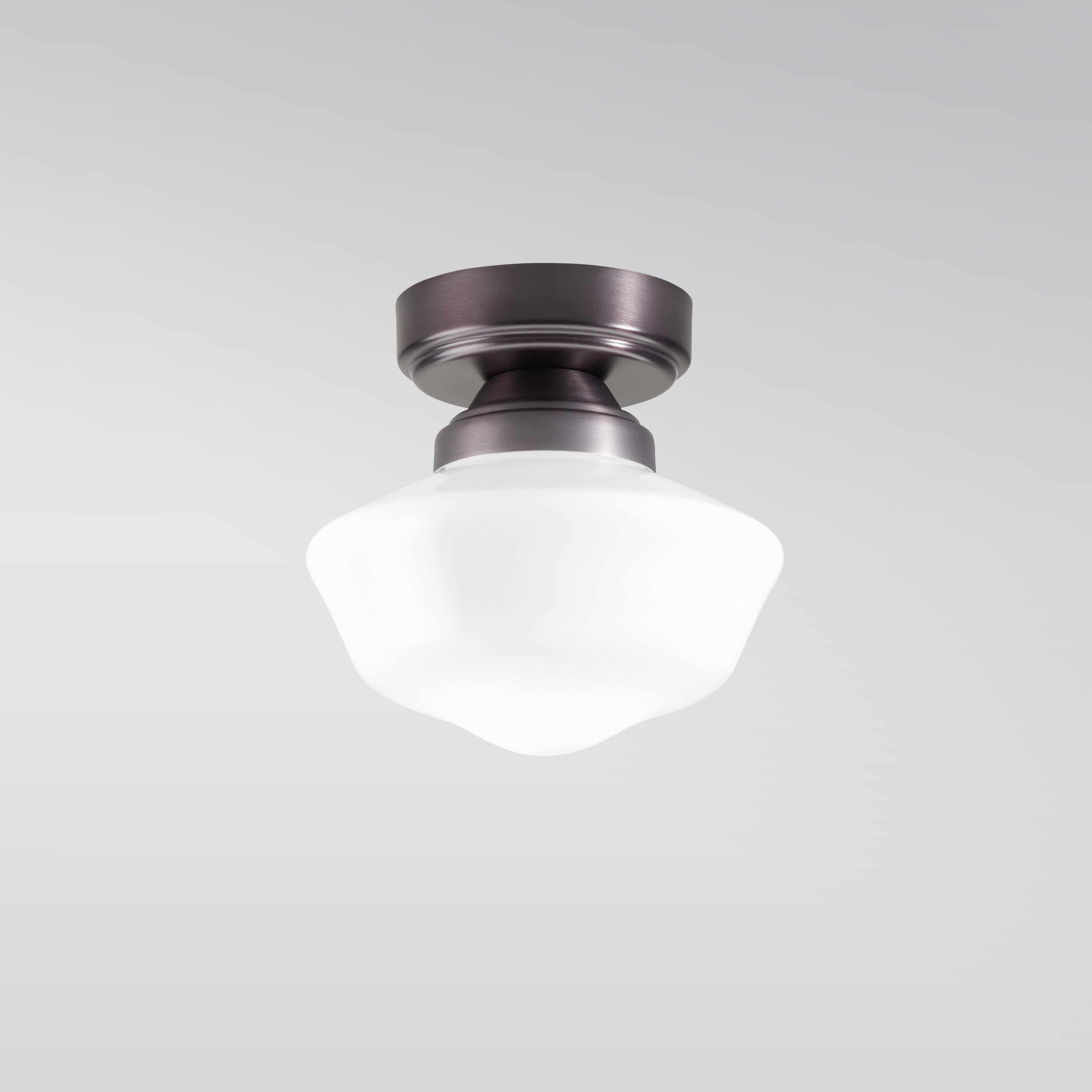 A classic school house style ceiling luminaire