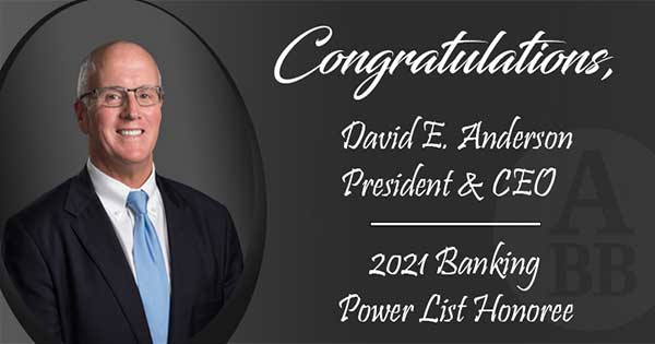 Congratulations David Anderson, Banking Power List Honoree
