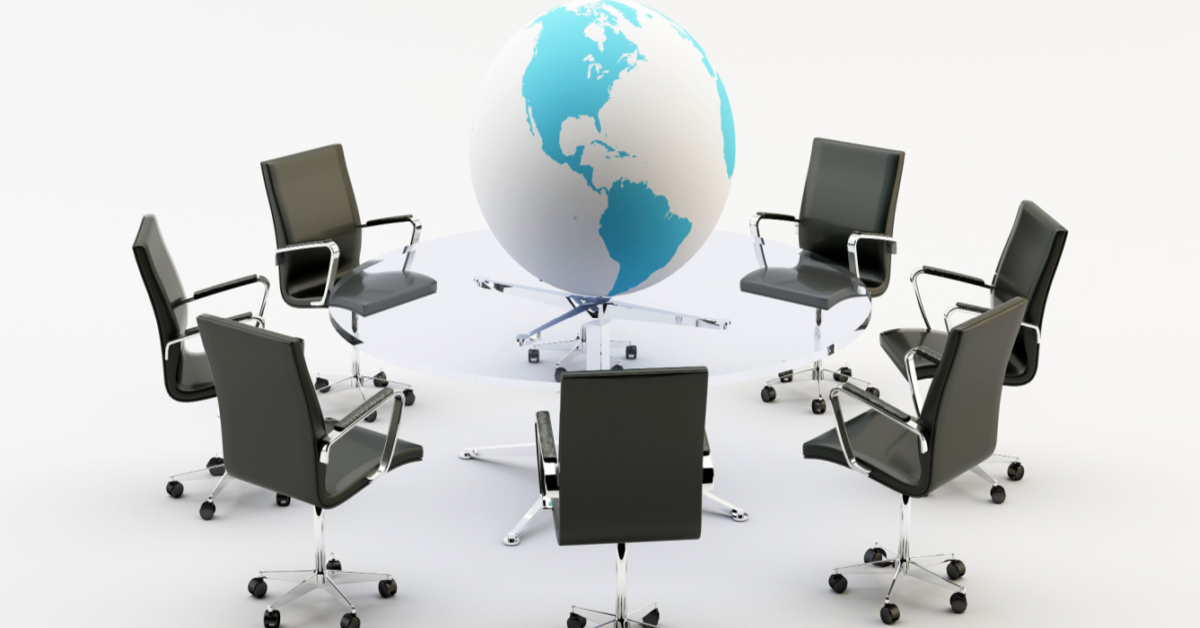 Conference Table with Globe