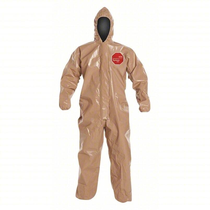 DuPont™ Tychem® 5000 Coverall, Attached Hood, Elastic Wrist/Ankle, Taped Seams