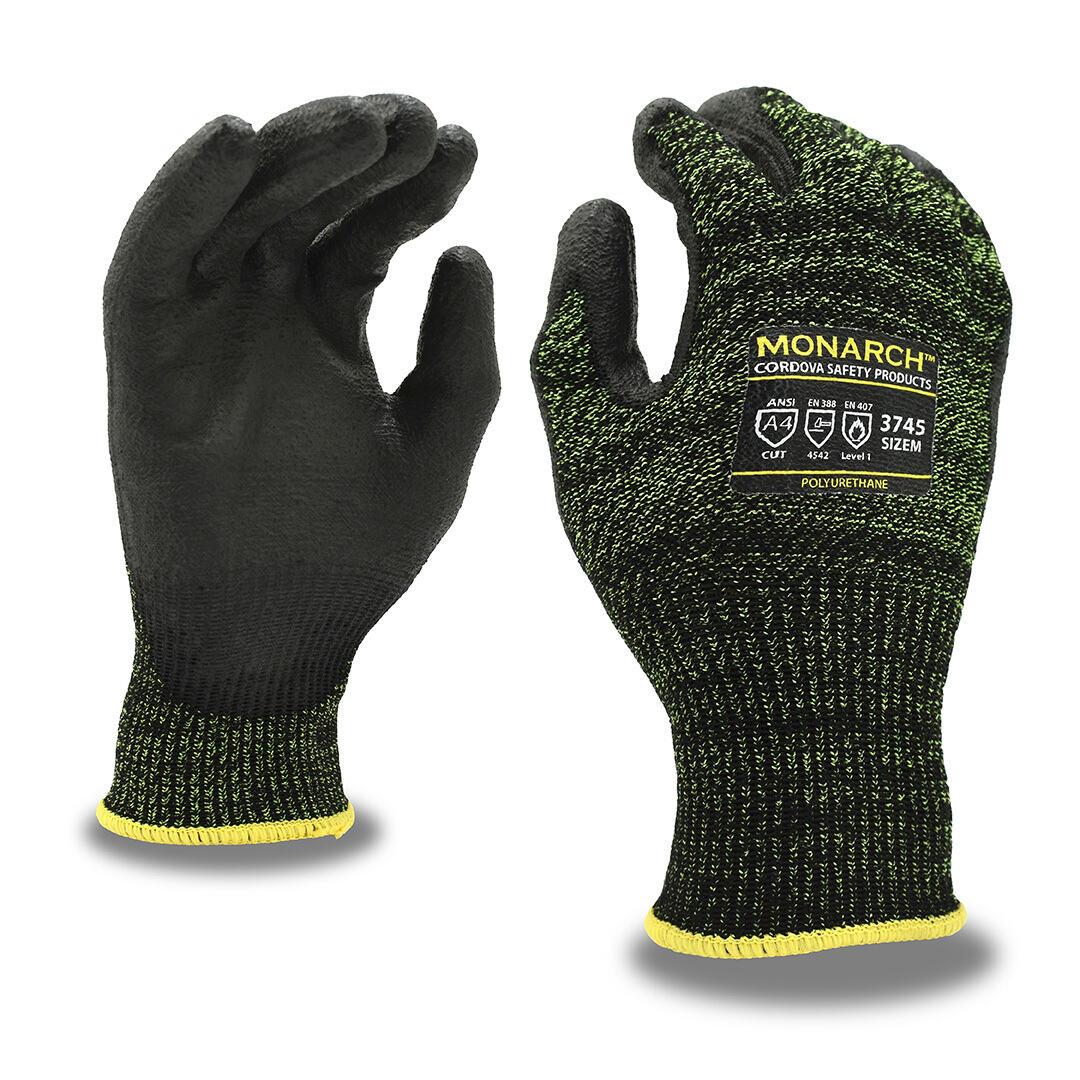 Cordova Monarch Soft™ 3745 High Performance Gloves, PU Palm, Cut A4