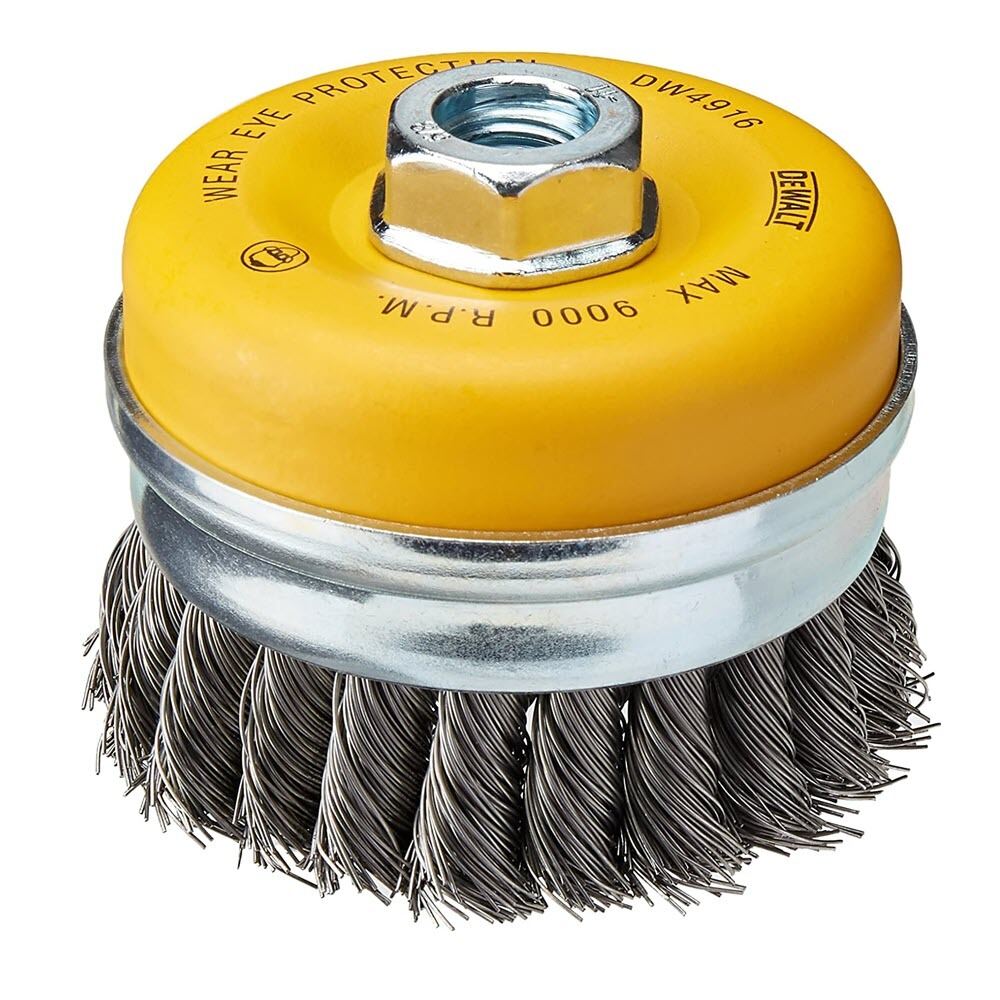 DeWALT® Wire Cup Brush, Knotted, Carbon Steel, 4