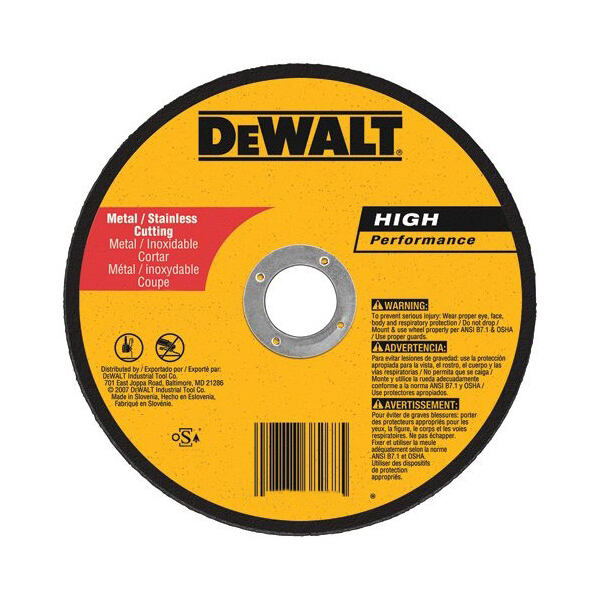 DeWALT® DW8725 Type 1 Cut-Off Wheel -  6 in Dia x 0.04 in THK -  7/8 in -  A60T Grit -  Aluminum Oxide Abrasive