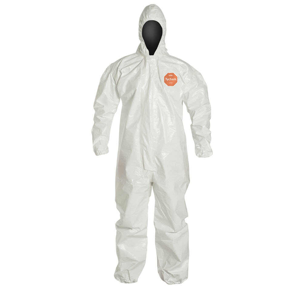 DuPont™ Tychem® 4000 Coverall, Attached Hood, Elastic Wrist/Ankle, Taped Seams