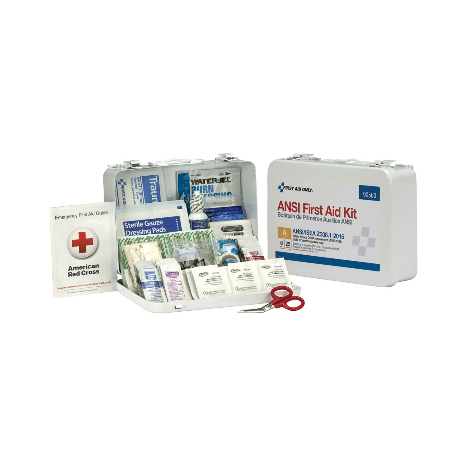 First Aid Only® 90560 Type III First Aid Kit -  Wall Mount -  25 People -  1 Shelves -  Plastic/Metal Case