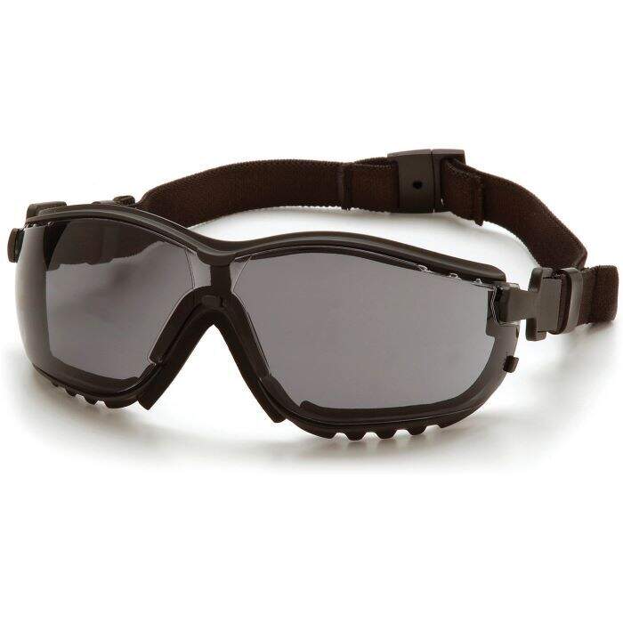 Pyramex® V2G® Protective Goggles, Black Frame, Gray H2X Anti-Fog Lens