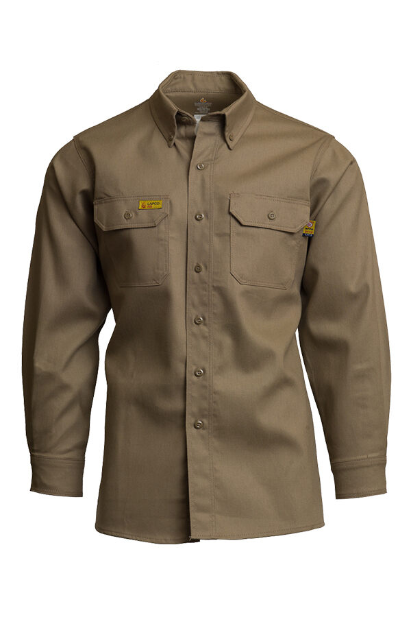 LAPCO FR™ 6oz Uniform Shirts, 88/12 Blend, Khaki