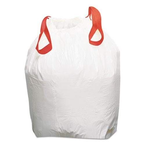 Boardwalk® Drawstring Kitchen Bags, 13 gal, 0.8 mil, White, 50 Bags/rl, 2 Rolls/cs