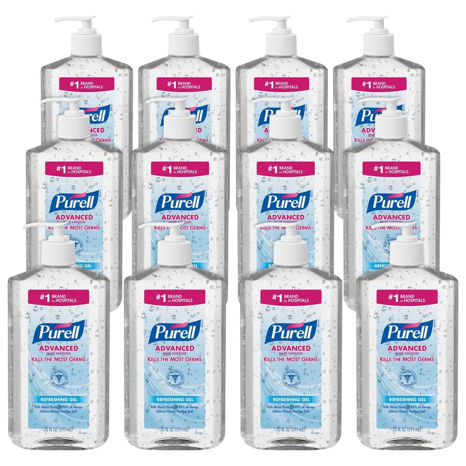 Purell® Gel Hand Sanitizer With Advanced Instant -  20 fl-oz -  Clear/Light Blue