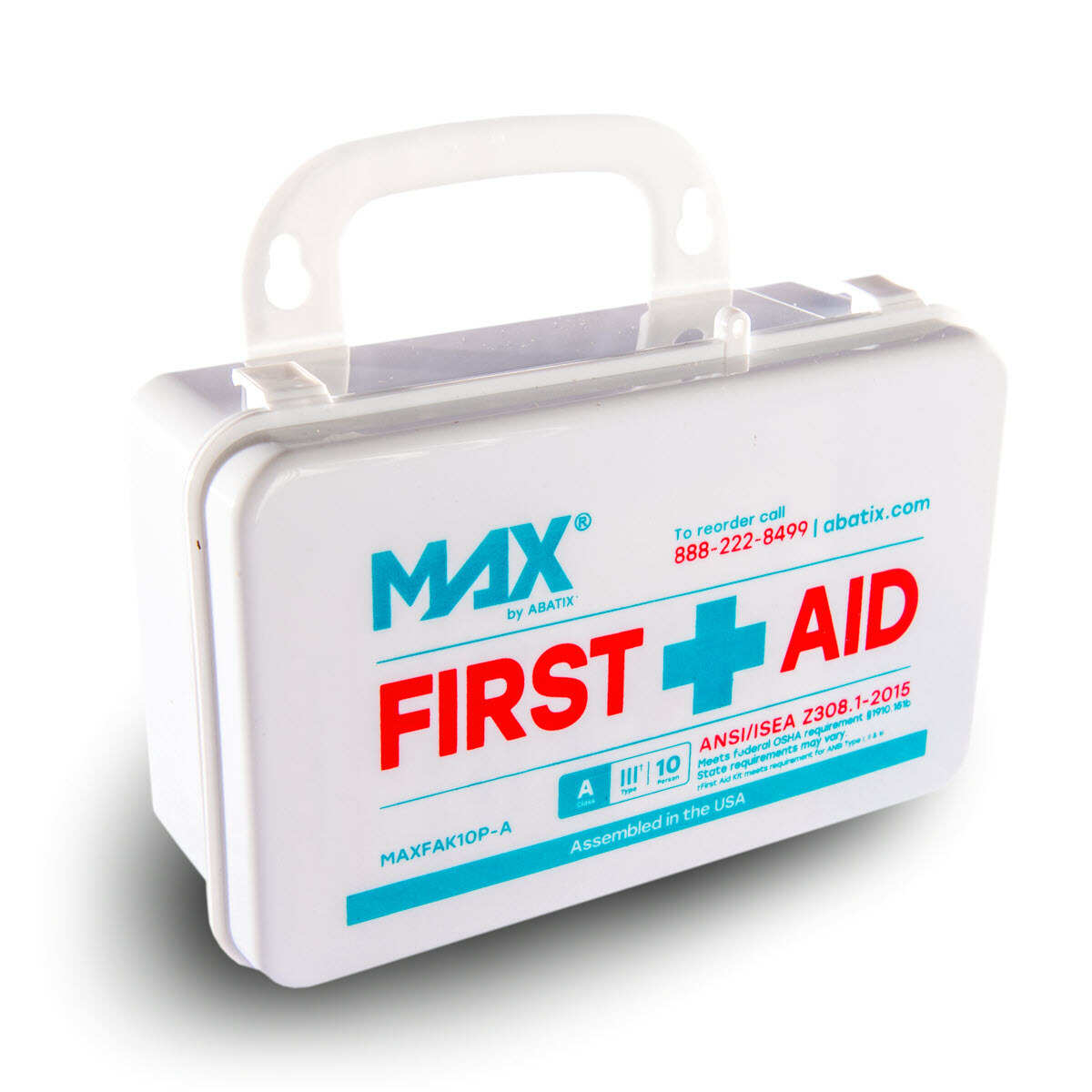 MAX® by ABATIX® 10 Person Bulk Plastic First Aid Kit, ANSI Compliant