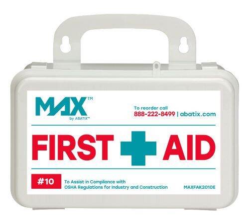 MAX® by ABATIX® 10 Person First Aid Kit, Plastic Case