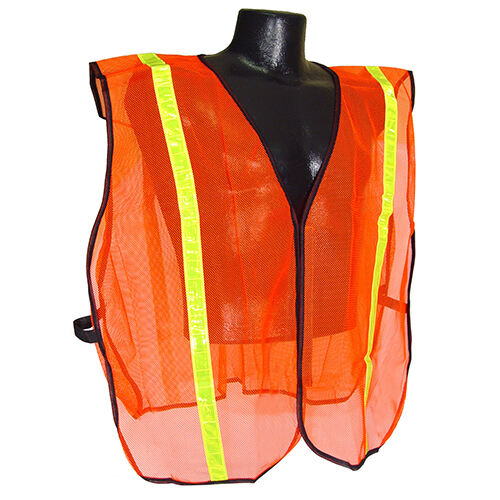 MAX™ by ABATIX™ (SVO1) Safety Vest, Non-Rated, 1" Stripe, Hook and Loop Closure