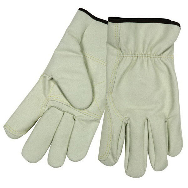 MCR Safety (3730DP) Synthetic Leather Driver Work Gloves, Split Cowhide Texture, Double Palm