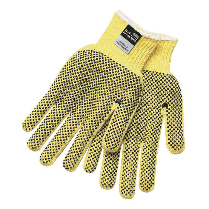 Memphis 9366 Regular Weight Cut-Resistant Gloves -  S -  PVC Palm -  Brown/Yellow -  Dots on Both Sides