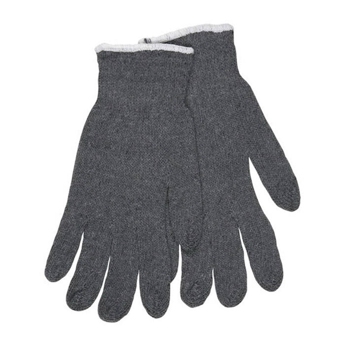 MCR Safety (9637) String Knit Work Gloves, Gray Cotton Polyester, Regular Weight
