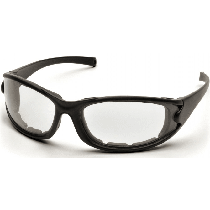 Pyramex® PMXCEL® Safety Glasses, Black Frame w/Strap, Clear Anti-Fog Lens