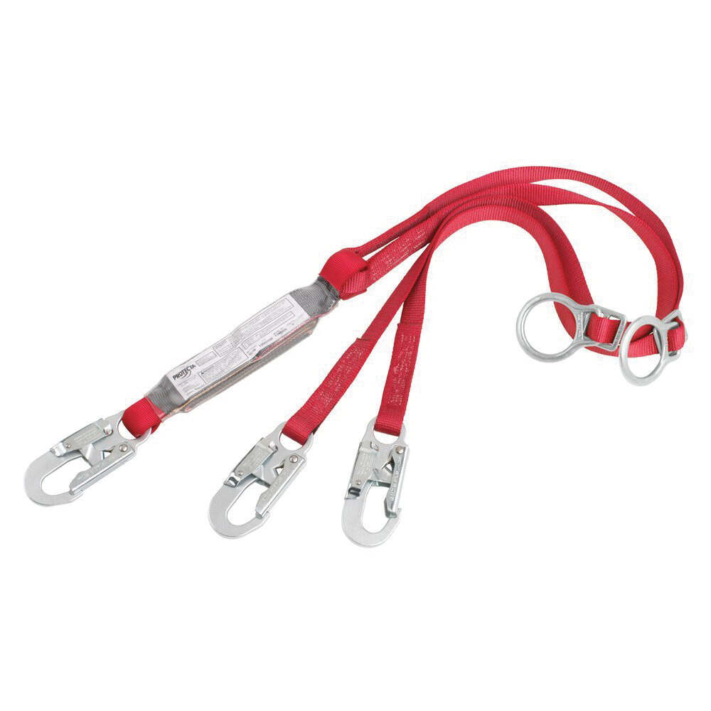 3M™ Protecta 6 ft. (1.8m) web double-leg 100% tie-off w/ adjustable D-ring for tie-back and snap hooks at each end