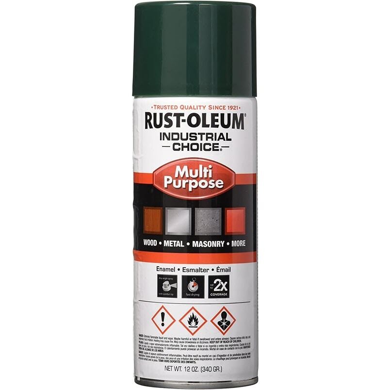 Industrial Choice® 1638830 Multi-Purpose Enamel Spray Paint -  12 oz -  Liquid -  Hunter Green -  12 - 15 sq-ft/Can