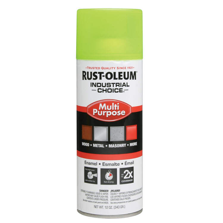 Industrial Choice® 1642830 Multi-Purpose Enamel Spray Paint -  12 oz -  Liquid -  Fluorescent Yellow -  12 - 15 sq-ft/Can
