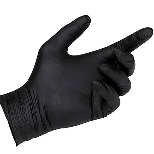FITT Nitrile Disposable Gloves, Powder Free, 5.5mil Black, 100/Box