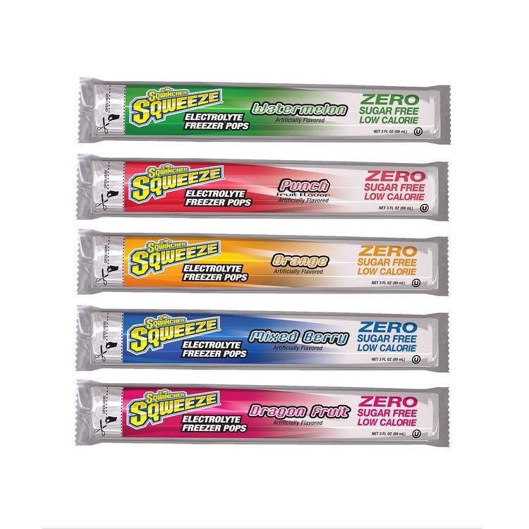 Sqwincher Sqweeze® ZERO Pops,  Electrolyte, 3 oz Yield, Assorted Flavors, 150/cs